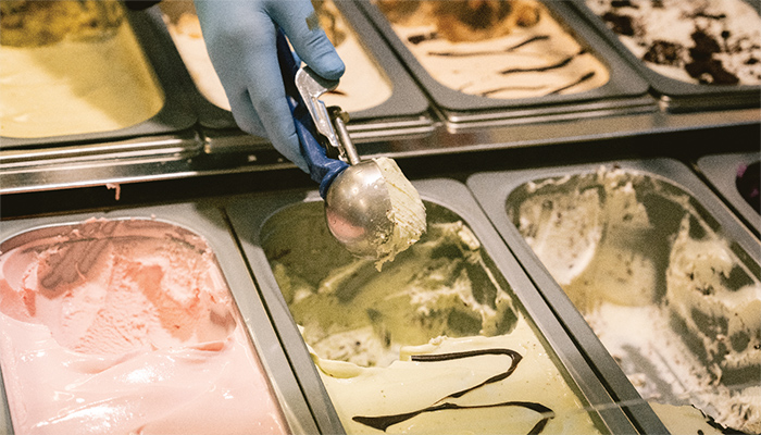 Ice cream being scooped